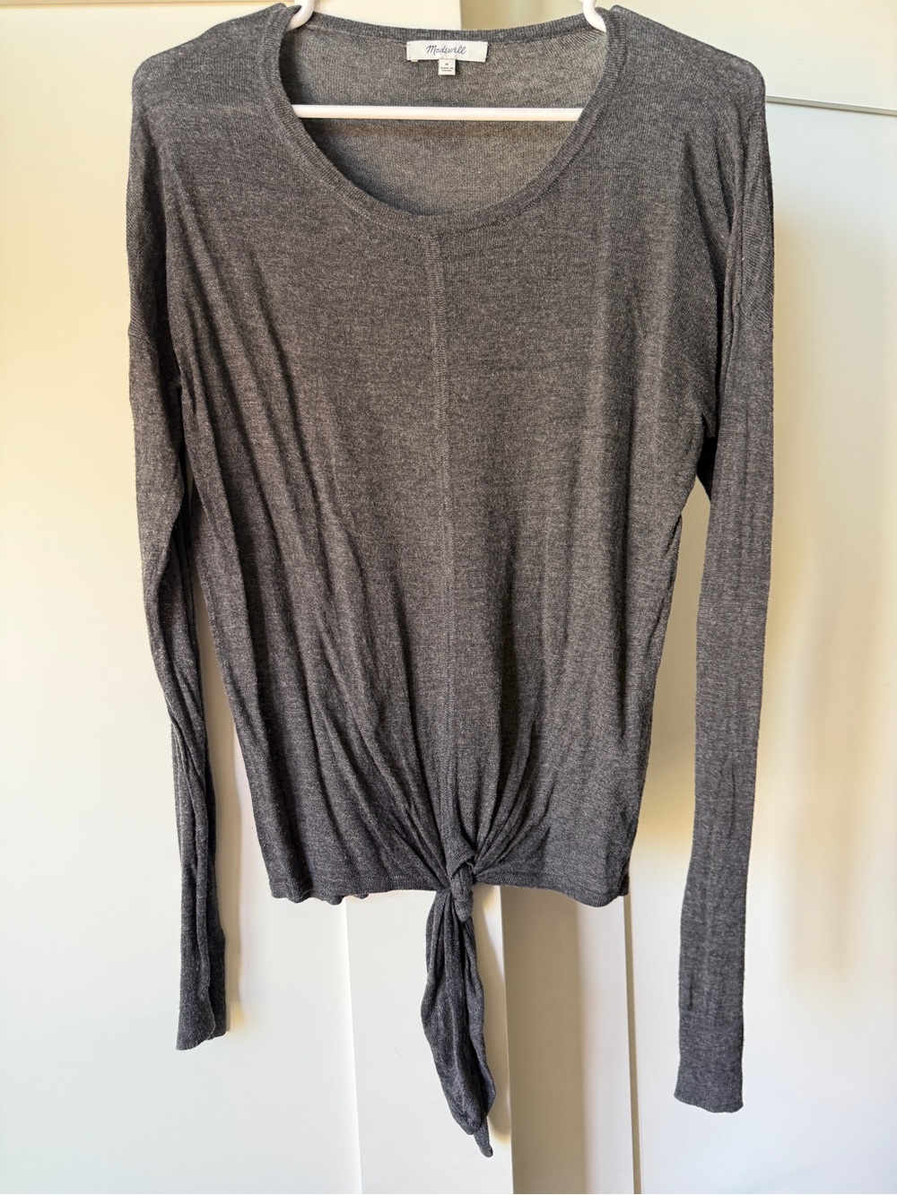 Long-Sleeve Tie-Front Top, Size M by Madewell